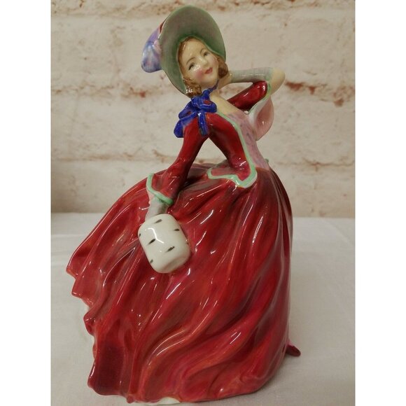 Royal Doulton Other - Royal  Doulton AUTUMN BREEZES Red Dress Lady Figurine England